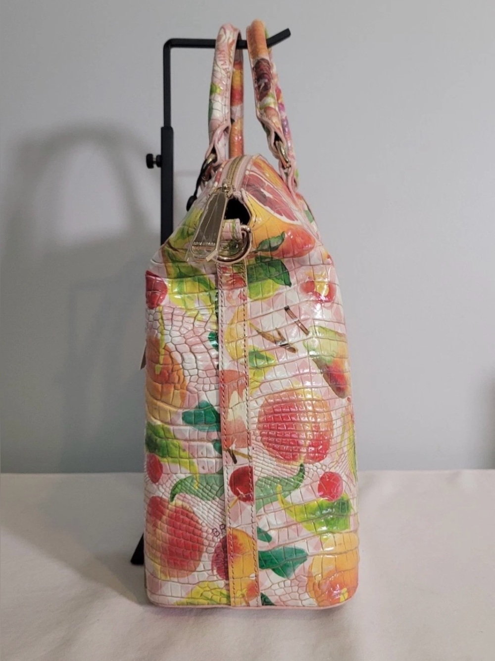 Brahmin Large Duxbury Satchel Fruit Salad Ombre Melbourne Leather Handbag NWT - Picture 6 of 16
